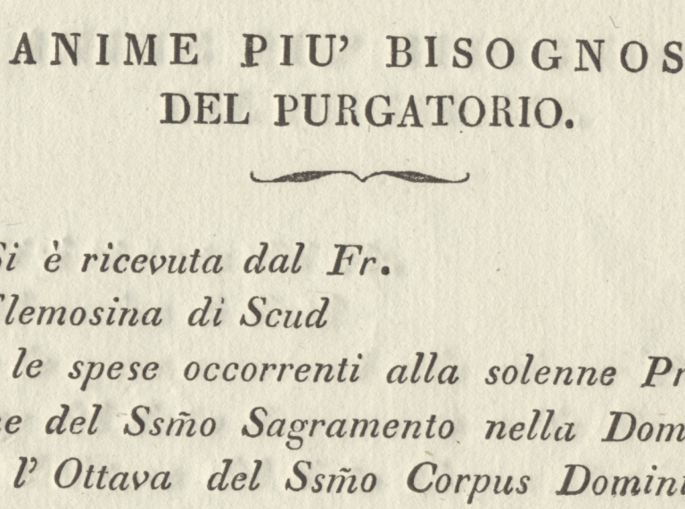 Anime più bisognose del purgatorio, 1826