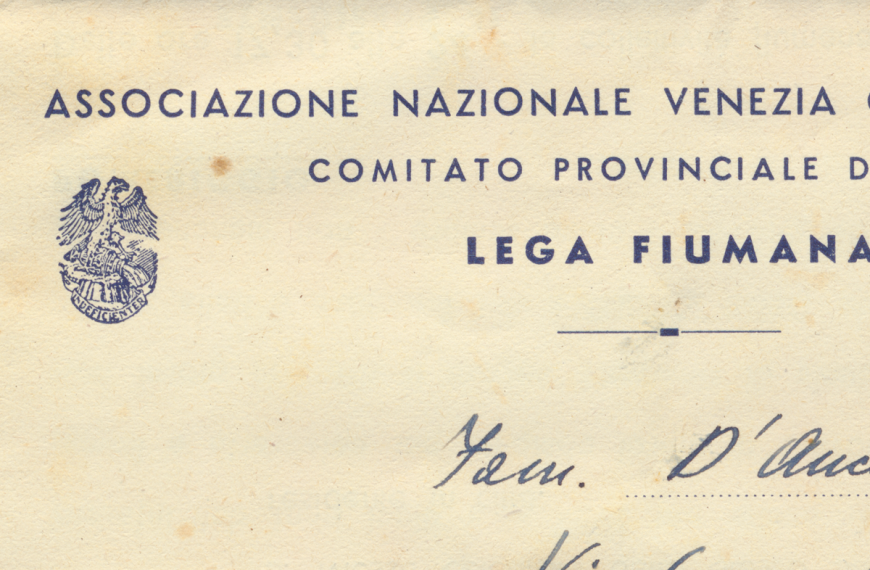 Associazione Nazionale Venezia Giulia e Dalmazia. 1957