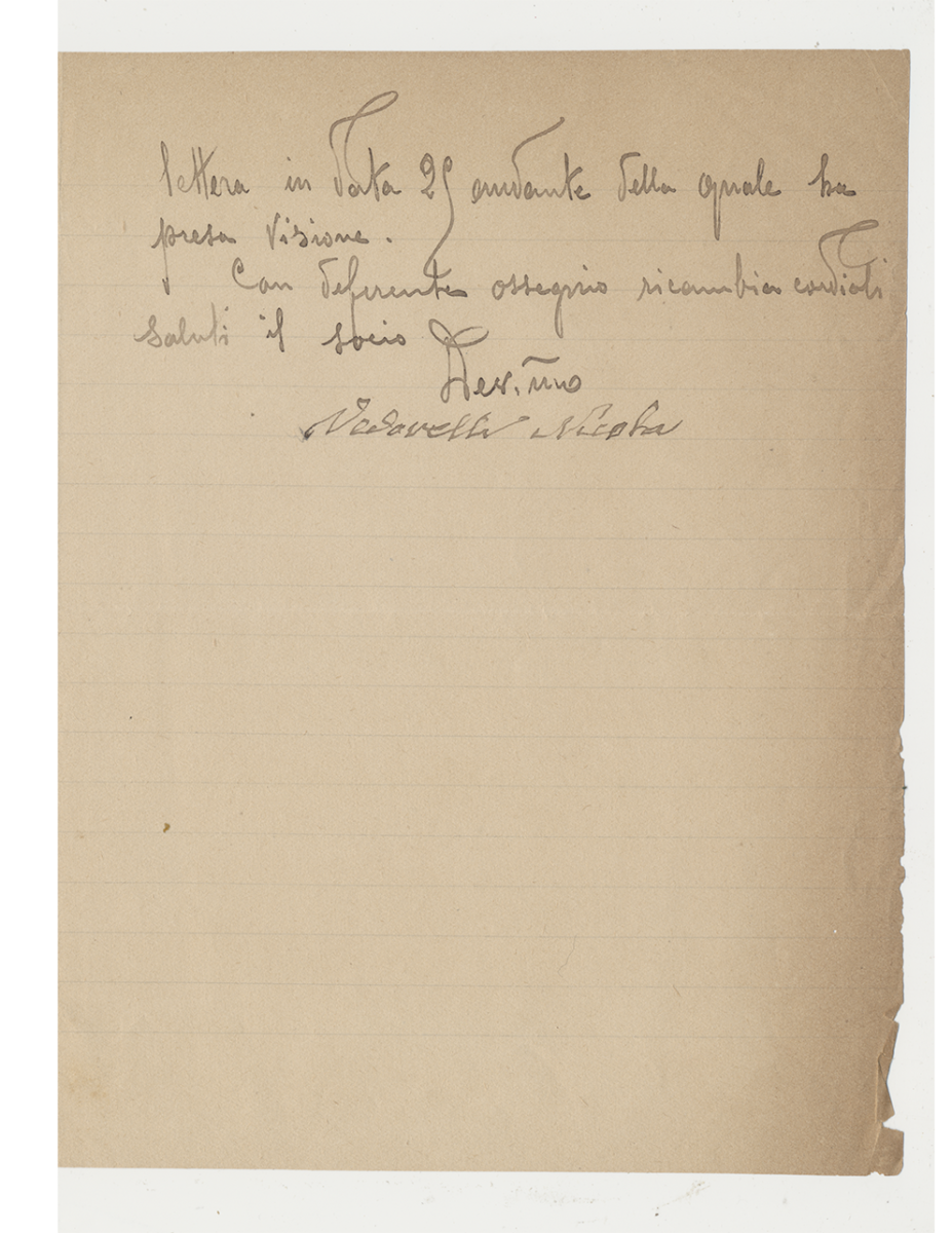 Vedovelli Nicola, lettera, 1925,  02