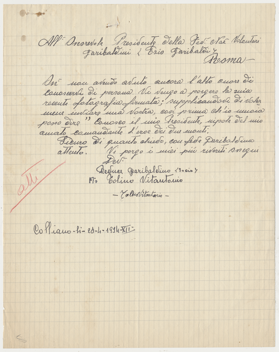 1934-4-20 Tolino Vito Antonio, lettera