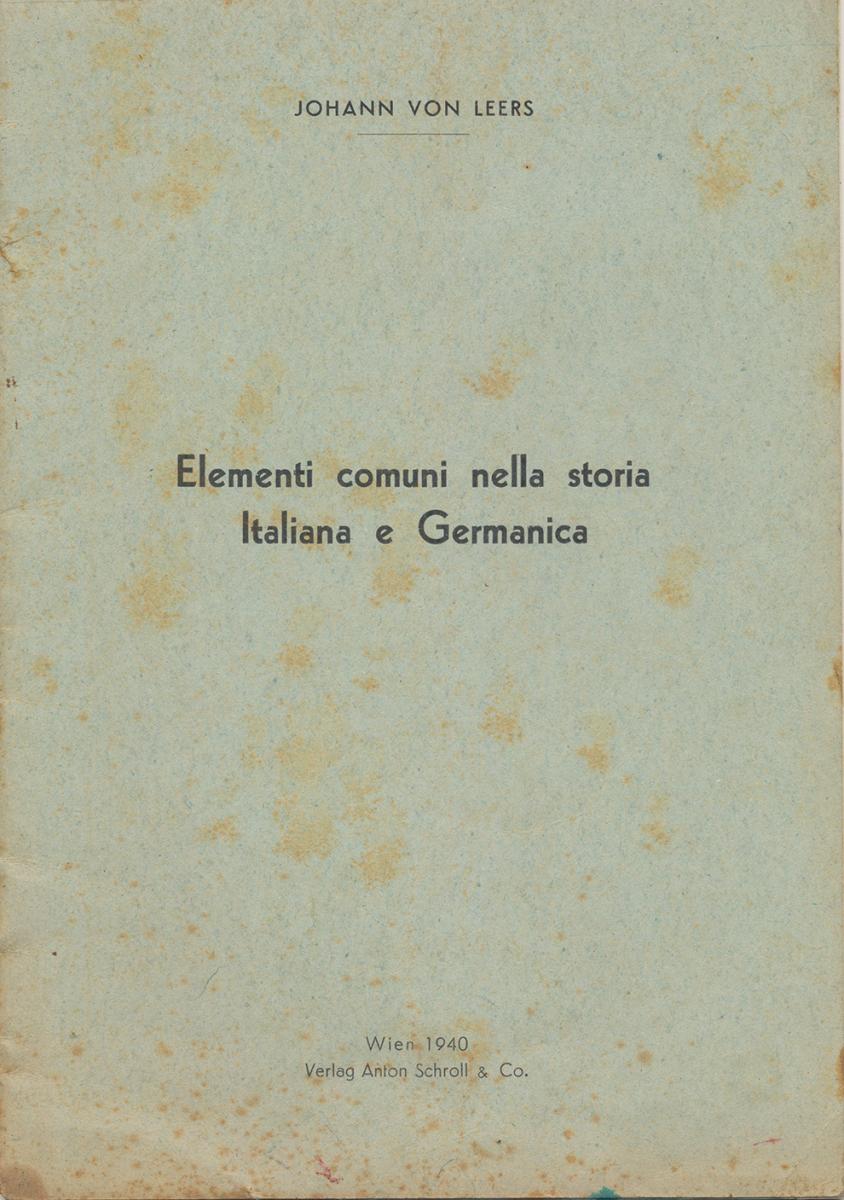 Elementi comuni nella storia Italiana e Germanica, 1940