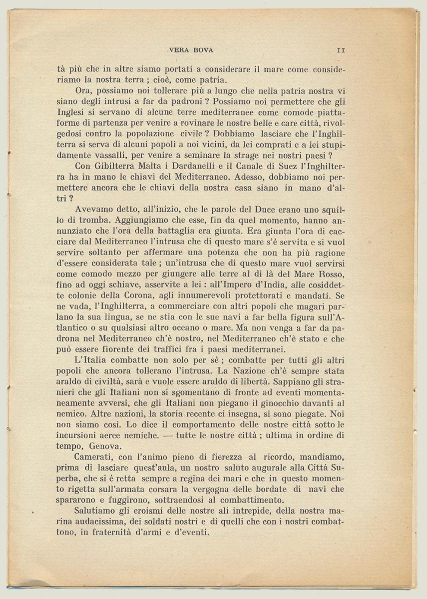 Vera Bova, Il Mediterraneo,1941