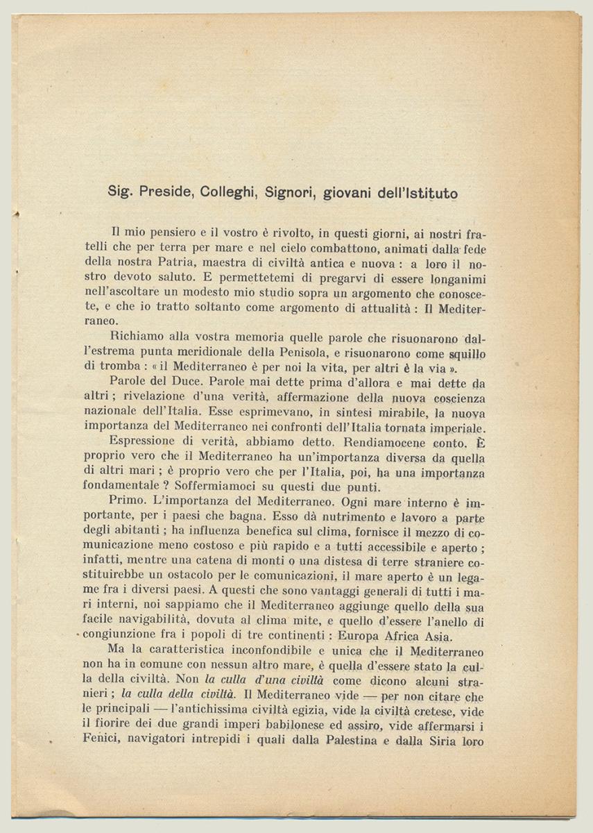 Vera Bova, Il Mediterraneo,1941