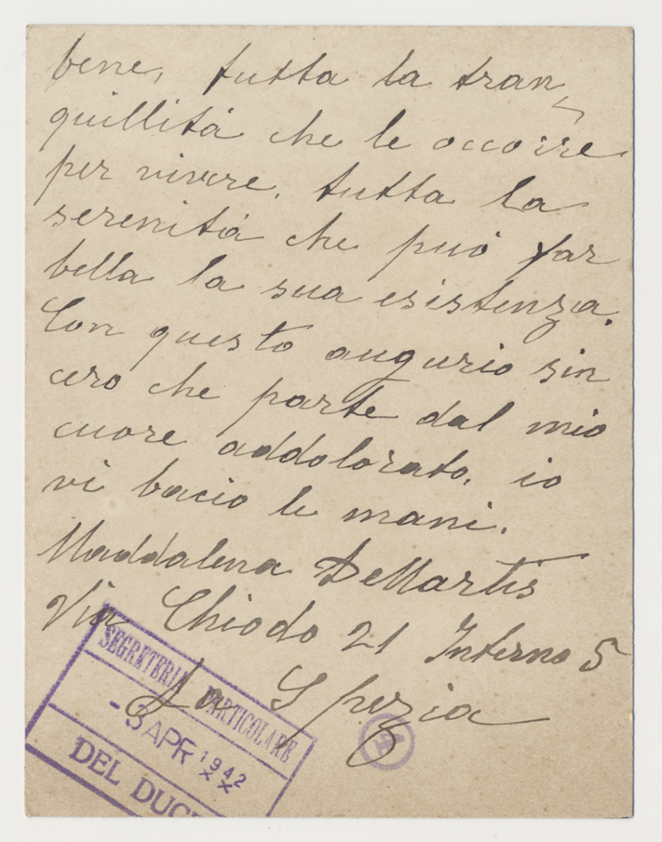 Lettera inviata al Capo del Governo Benito Mussolini, 1942