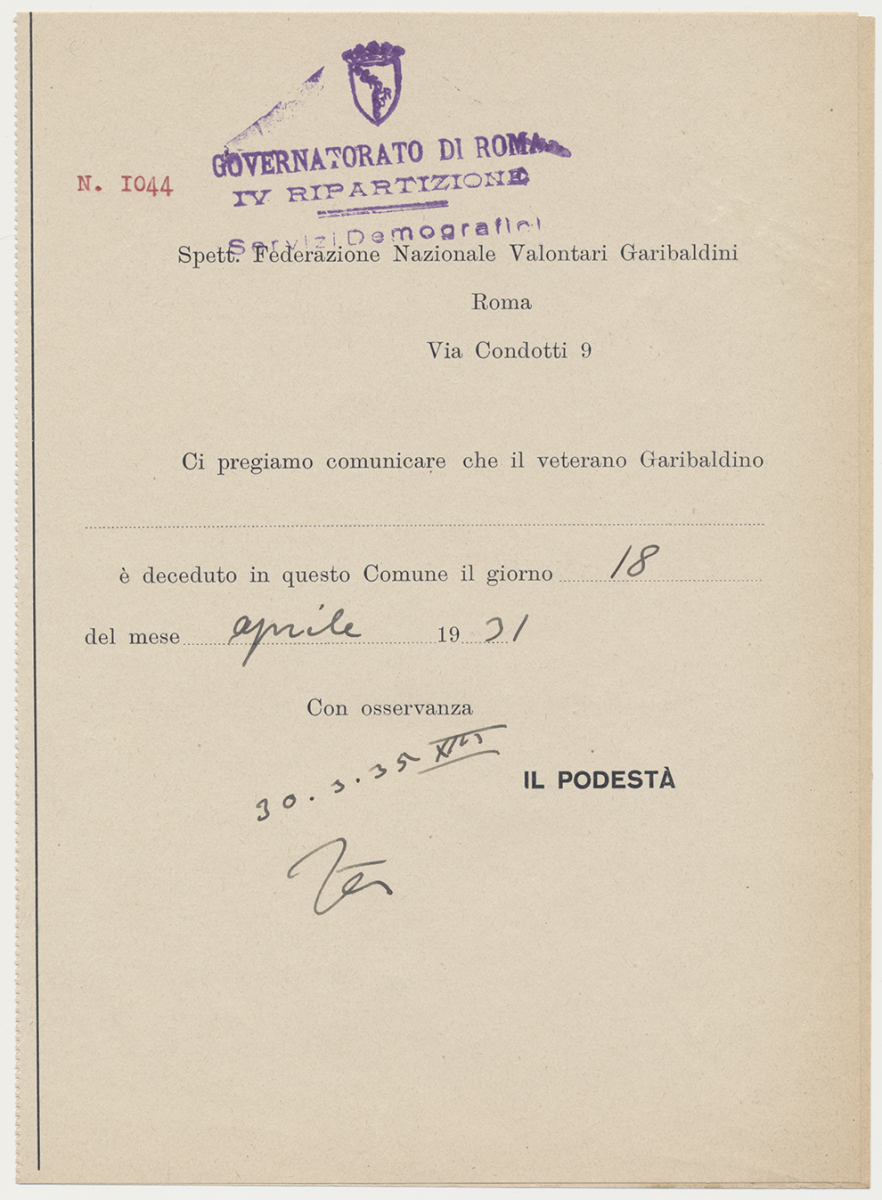 1931 risposta Tettamanti Luigi