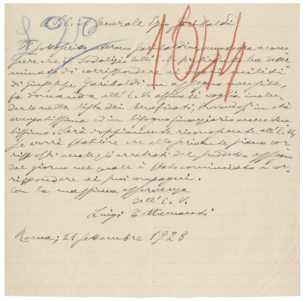 1928 lettera Tettamanti Luigi