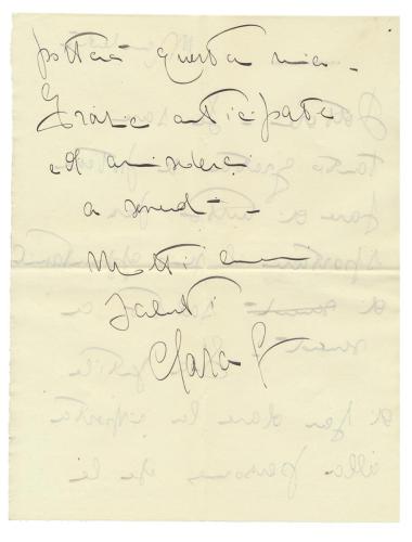 Clara Calamai,1940 ca, lettera
