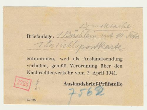Gertrud Deschler, biglietto, 1941