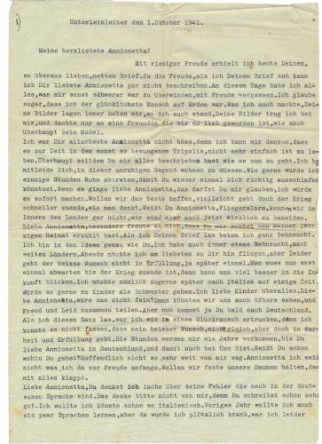 Gertrud Deschler, Unterleinleiter, lettera, 1941